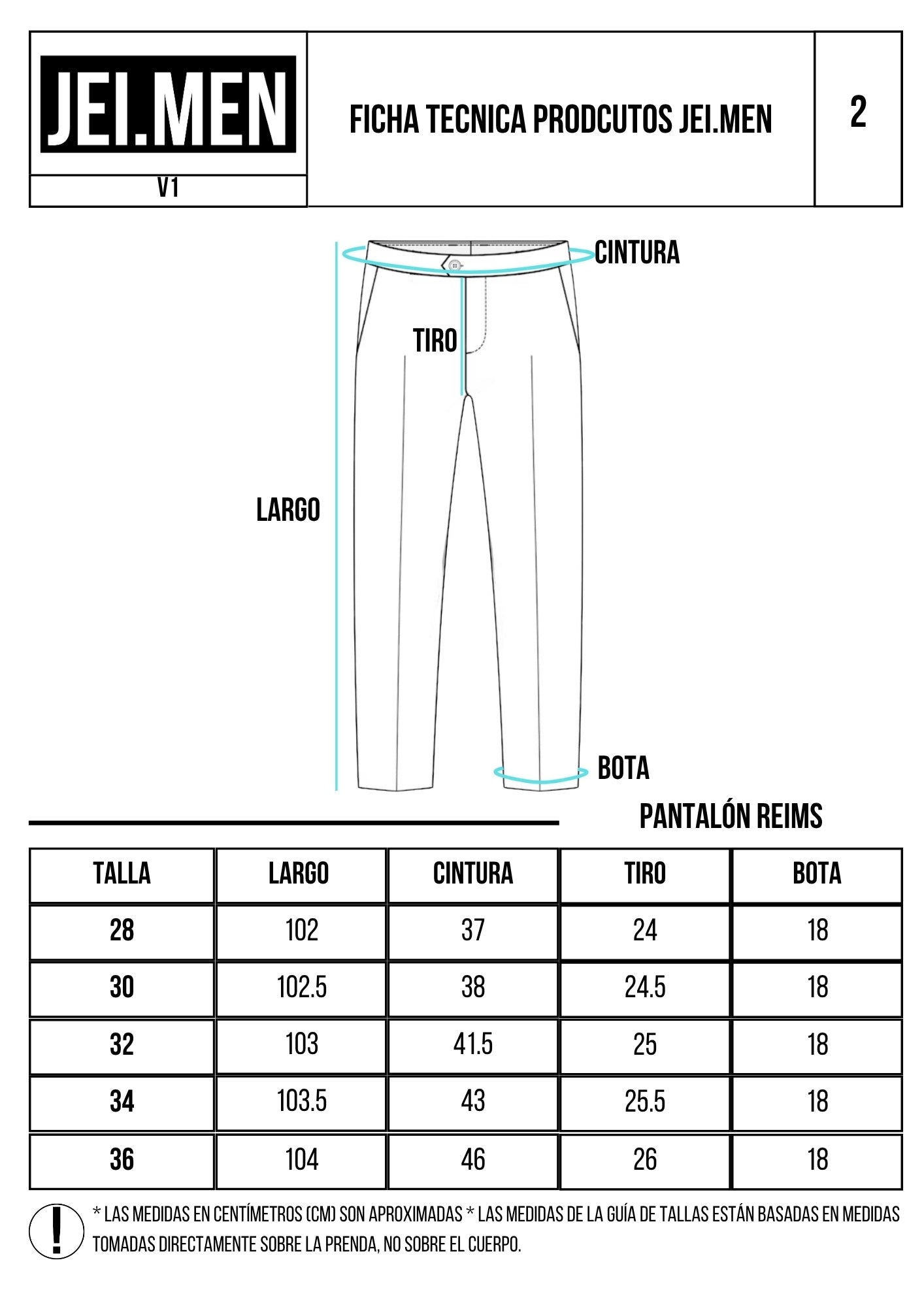 Ficha técnica del pantalón JEI.MEN